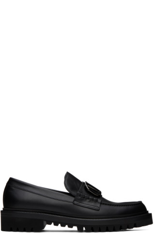 Valentino Garavani: Black VLogo Signature Loafers | SSENSE