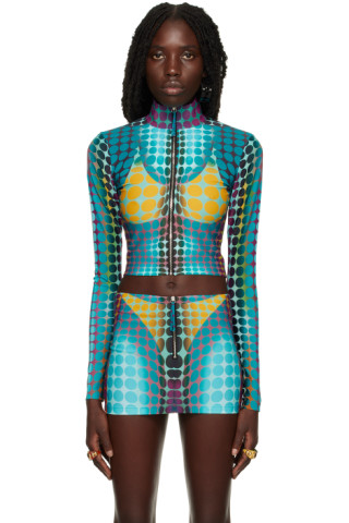 Blue Dots Track Jacket by Jean Paul Gaultier on Sale Blue Dots Track Jacket by Jean Paul Gaultier on Sale