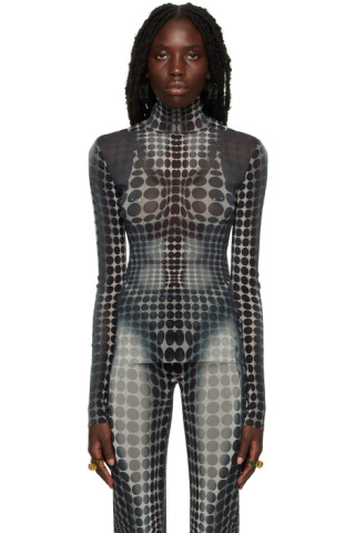 SSENSE Exclusive Gray Dots Turtleneck by Jean Paul Gaultier SSENSE Exclusive Gray Dots Turtleneck by Jean Paul Gaultier