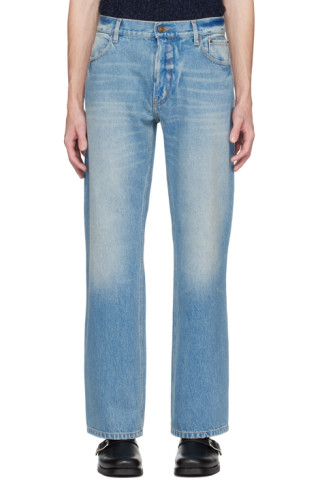 GAUCHERE: Blue Stone Washed Jeans | SSENSE