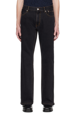 GAUCHERE: Black Double Zipper Jeans | SSENSE