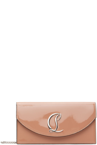 Christian Louboutin Logo Plaque Clutch Bag in Pink
