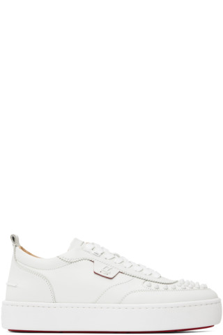 Happyrui Leather Trimmed Sneakers in Black - Christian Louboutin