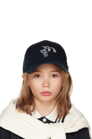 Moncler Enfantのキッズ｜ネイビー 刺繍 キャップがセール中