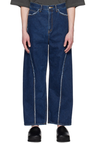 JieDa: Indigo Loose-Fit Jeans | SSENSE