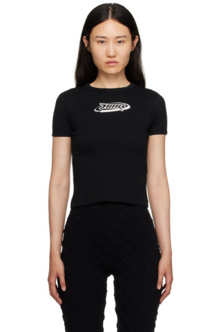 Black Fitted T-Shirt by AMBUSH on Sale