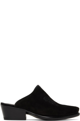 NEEDLES: Black Papillon Mules | SSENSE NEEDLES: Black Papillon Mules | SSENSE