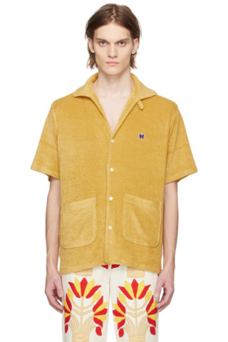 Yellow Open Spread Collar Shirt by NEEDLES on Sale
