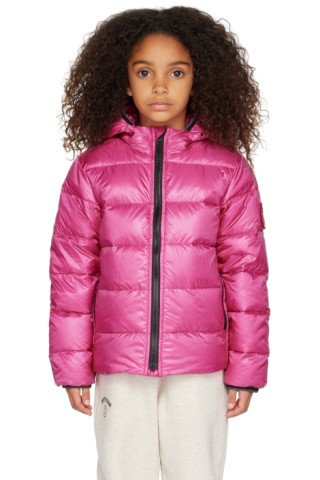 Kids Pink Crofton Hoody Down Jacket by Canada Goose Kids | SSENSE