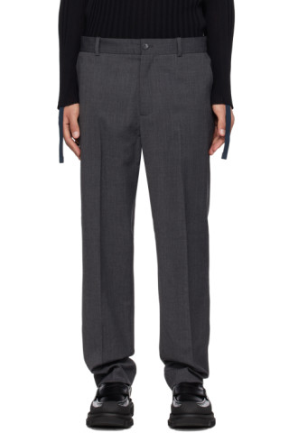 Gray Single Suit Trousers by Han Kjobenhavn on Sale