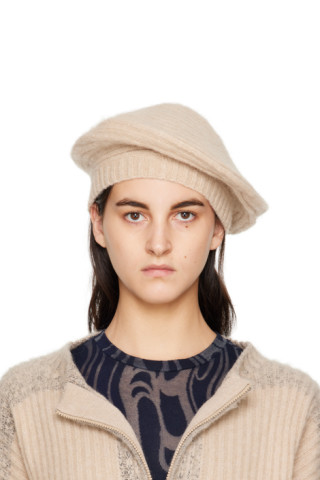 Beige Poet Beret by Eckhaus Latta on Sale