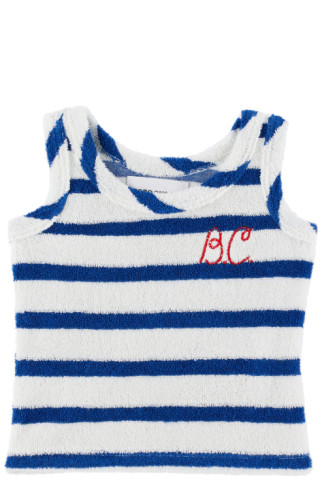 Baby White Striped Tank Top by Bobo Choses on Sale