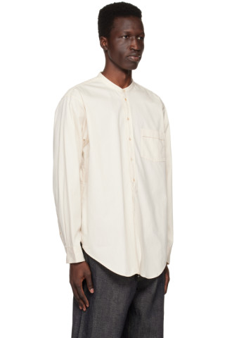 Off-White Band Collar Shirt by Taiga Takahashi on Sale