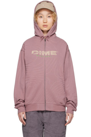 Burgundy Speedy Zip Hoodie by Dime on Sale