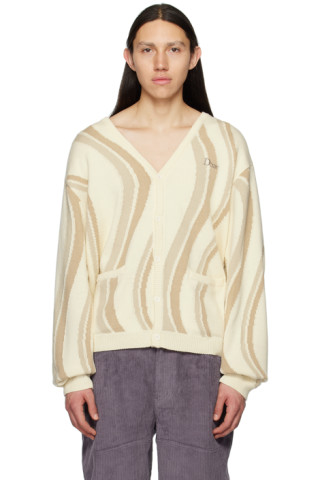 Beige Lightwave Cardigan by Dime on Sale