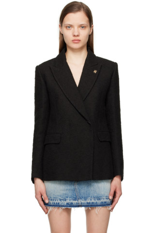 Double Breasted Blazer in Black - Amiri