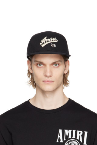 Black 'Amiri 22' Fitted Cap by AMIRI on Sale