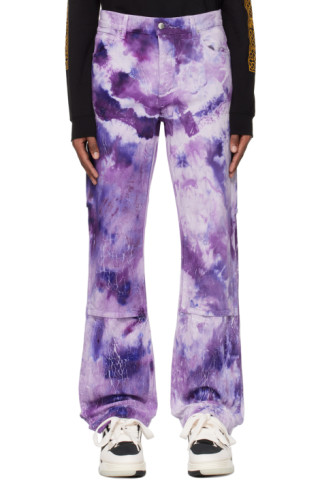 Purple Cracked Carpenter Jeans by AMIRI on Sale