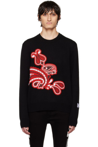 Black Graphic Patch Sweater by AMIRI on Sale