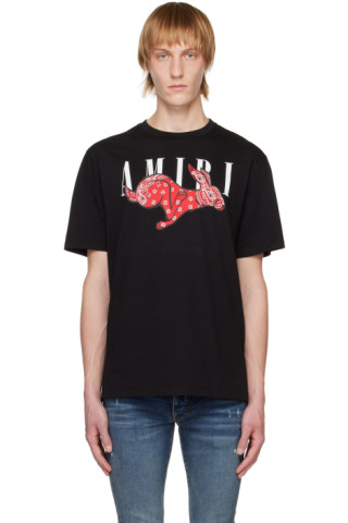 Amiri Amiri Rabbit Logo T Shirt Black