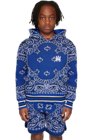 AMIRI Blue Bandana Basketball Hoodie Amiri