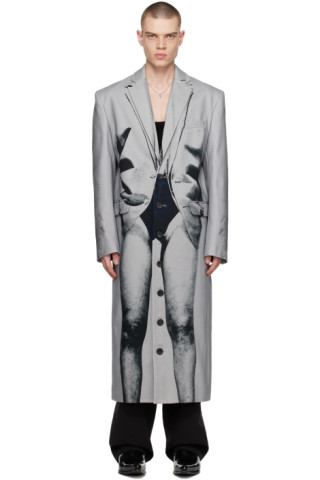 Gray Jean Paul Gaultier Edition Trompe L'Oeil Janty Coat by Y/Project ...