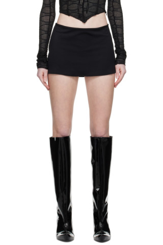 Black Micro Miniskirt by GUIZIO on Sale