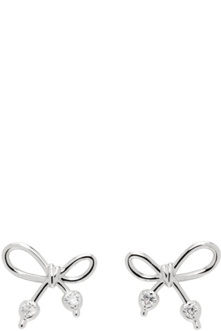 SSENSE Exclusive Silver Bow Earrings by Shushu/Tong on Sale