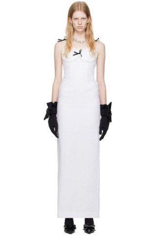 Shushu/Tong: White Corset Maxi Dress | SSENSE