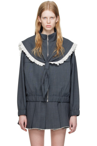 Shushu/Tong: Grey Sailor Collar Jacket | SSENSE