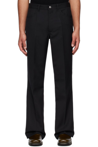 Black Valluco Trousers by Second/Layer on Sale