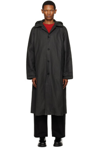 Cordera: Black Hooded Trench Coat | SSENSE