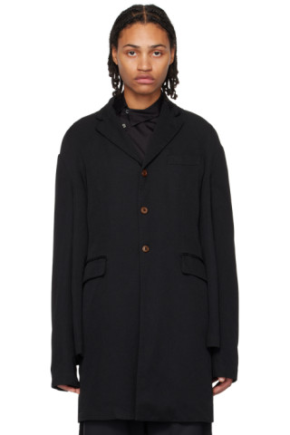 Black Comme des Garçons: Black Tailored Coat | SSENSE Canada