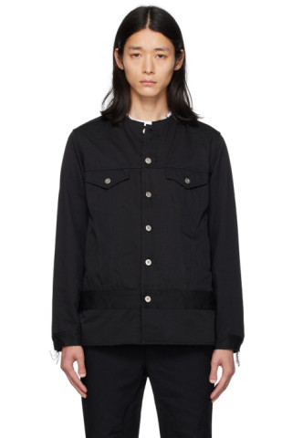 Black Comme des Garçons: Black Raw Edge Jacket | SSENSE UK