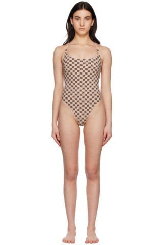 MISBHV: Beige Monogram One-Piece | SSENSE