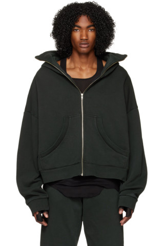 Black Full Zip Hoodie by Entire Studios on Sale