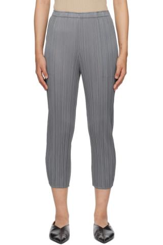 Gray Monthly Colors December Trousers by PLEATS PLEASE