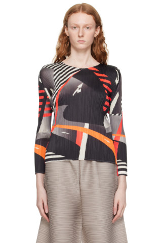 Pleats Please Issey Miyake: Black Freeway Long Sleeve T-Shirt | SSENSE