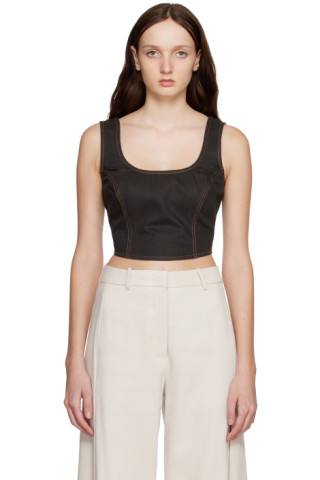 홀즈와이저 브라운 본니 데님 탱크탑