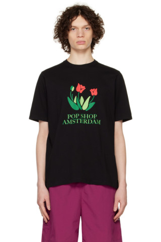 Pop Trading Company: Black Tulip T-Shirt | SSENSE