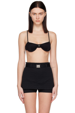 Prada: Black Adjustable Bra