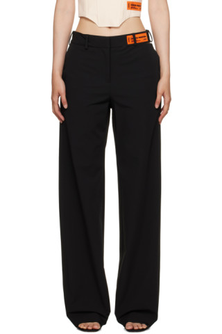 Black Open Side Trousers by Heron Preston on Sale