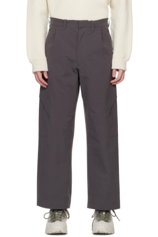 Goldwin 0 - Gray Double Cloth Straight Leg Trousers