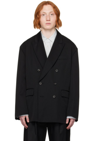 stein: Black Double-Breasted Blazer | SSENSE Canada