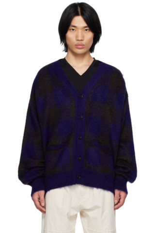 Purple & Black Color Combination Cardigan by stein on Sale