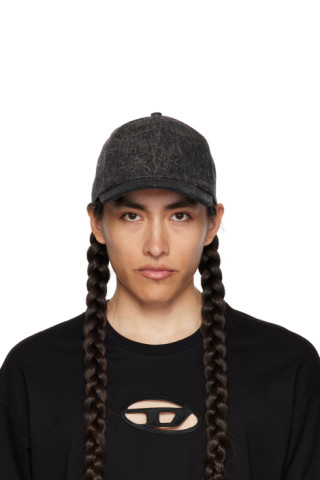 Black C-Spalm Denim Cap by Diesel on Sale