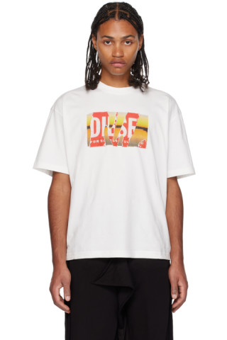 Diesel: White T-Wash-Poff-L1 T-Shirt | SSENSE