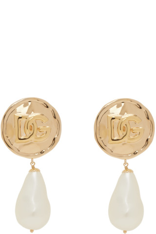 Buy Chanel Gold Tone Huge Faux Pearl Clip on Earrings Online in India 