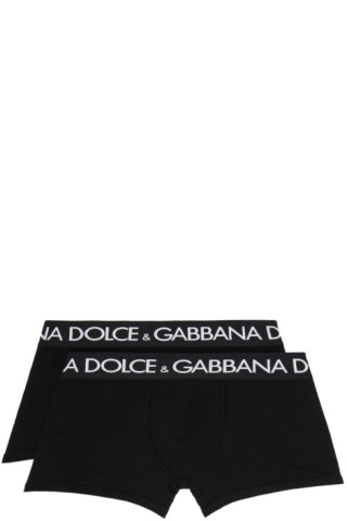 Black Two-Way Stretch Boxers by Dolce&Gabbana on Sale