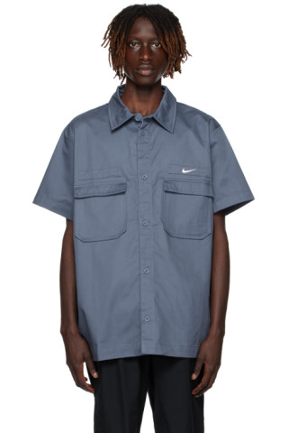 Navy Embroidered Shirt by Nike on Sale